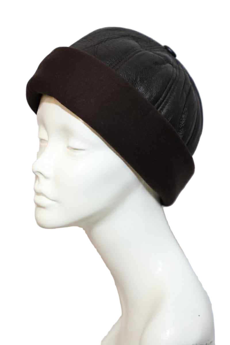 Lambskin Leather Beanie