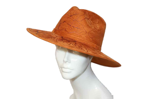 Hand-Burned Suede Hat