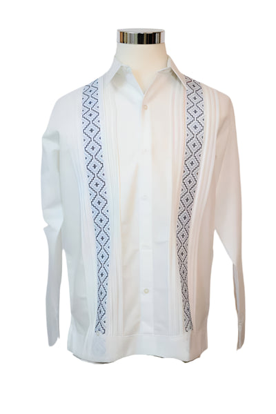 White Linen Long Sleeve Guayabera