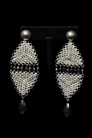 Wire Crochet Sterling Silver Earrings