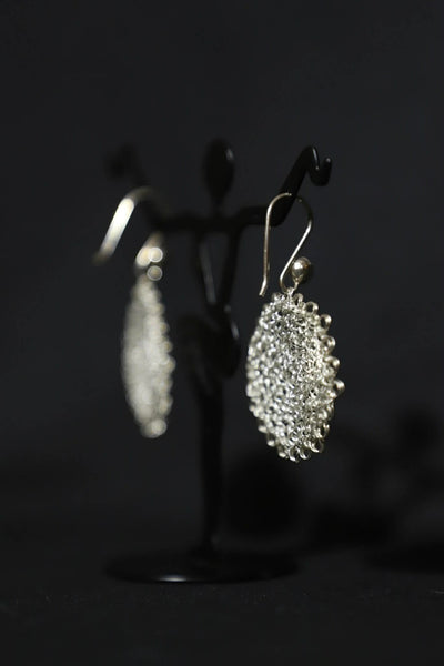 Sterling Silver Wire Crochet Circle Earrings