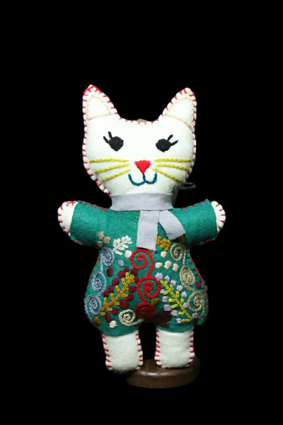 Embroidered Felt Cat