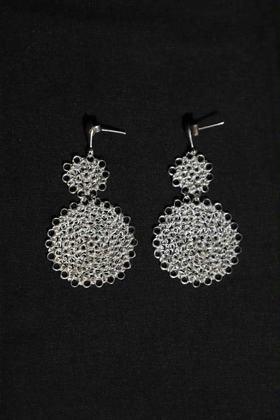 Silver Crocheted Earrings