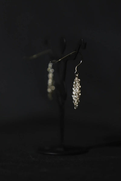 Wire Crochet Sterling Silver Leaf Earrings