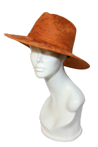 Hand-Burned Suede Hat