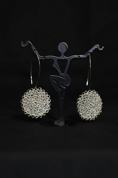 Wire Crochet Sterling Silver Earrings