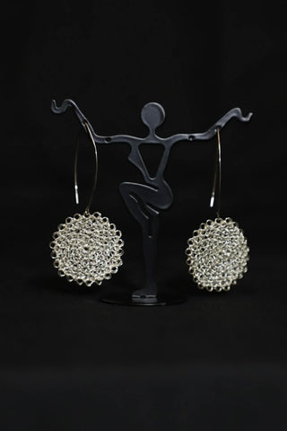 Wire Crochet Sterling Silver Earrings