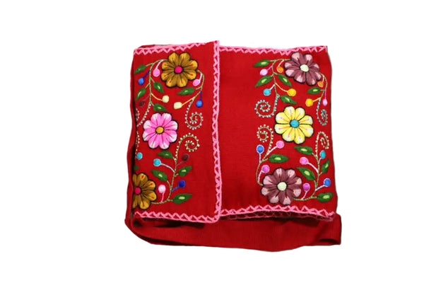 Hand-Embroidered Wool Shoulder Bag