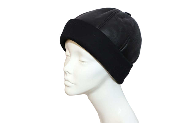 Lambskin Leather Beanie
