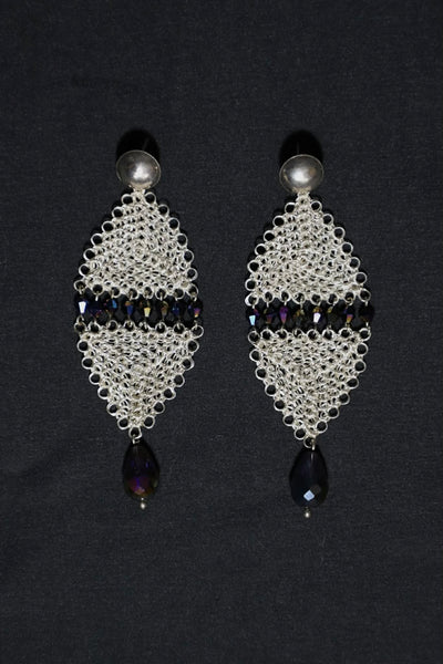 Wire Crochet Sterling Silver Earrings