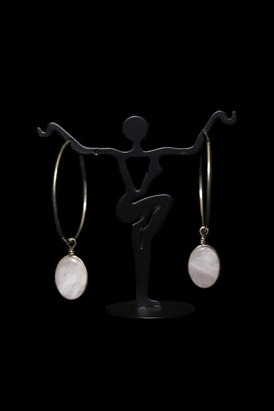 Sterling Silver Rose Quartz Earrings