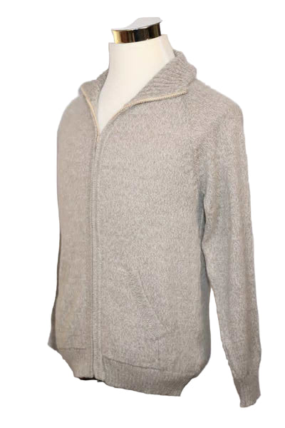 Alpaca Blend Marbled Beige Cardigan