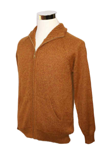 Alpaca Blend Marbled Burnt Orange Cardigan