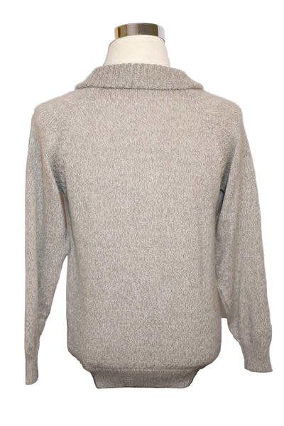 Alpaca Blend Marbled Beige Cardigan