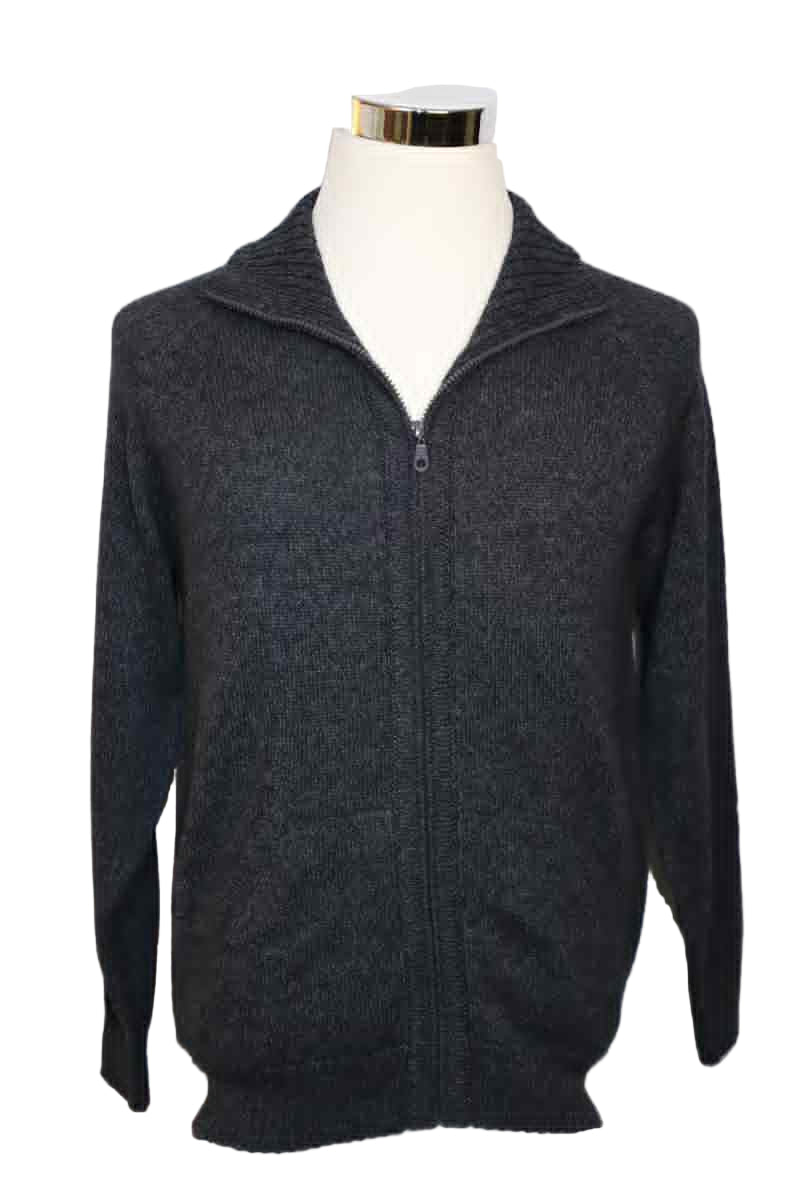 Alpaca Blend Marbled Black Gray Cardigan