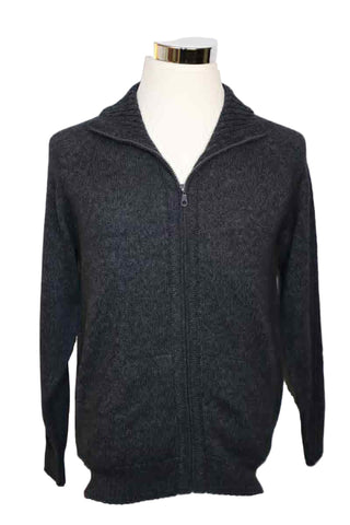 Alpaca Blend Marbled Black Gray Cardigan
