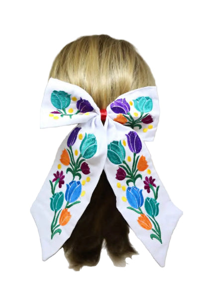 Embroidered Hair Bow