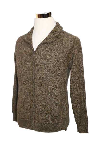 Alpaca Blend Marbled Dark Brown Cardigan