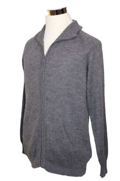 Alpaca Blend Marbled Gray Cardigan