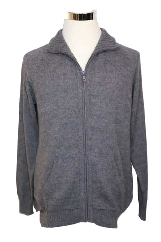 Alpaca Blend Marbled Gray Cardigan