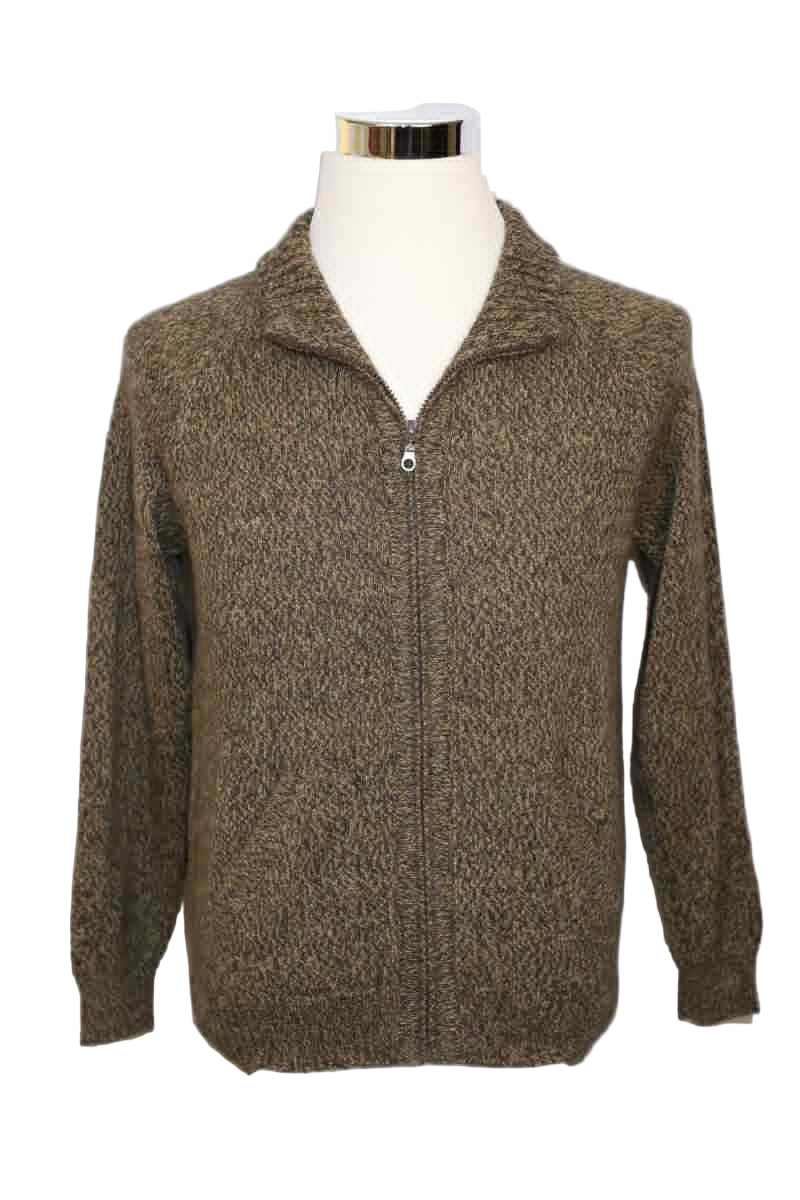 Alpaca Blend Marbled Dark Brown Cardigan