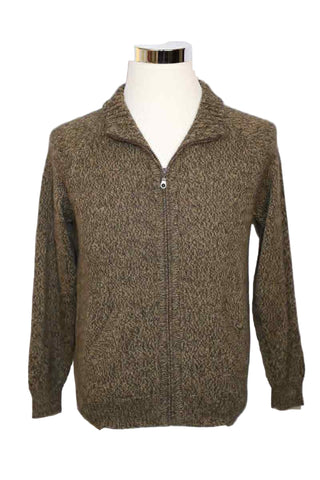 Alpaca Blend Marbled Dark Brown Cardigan