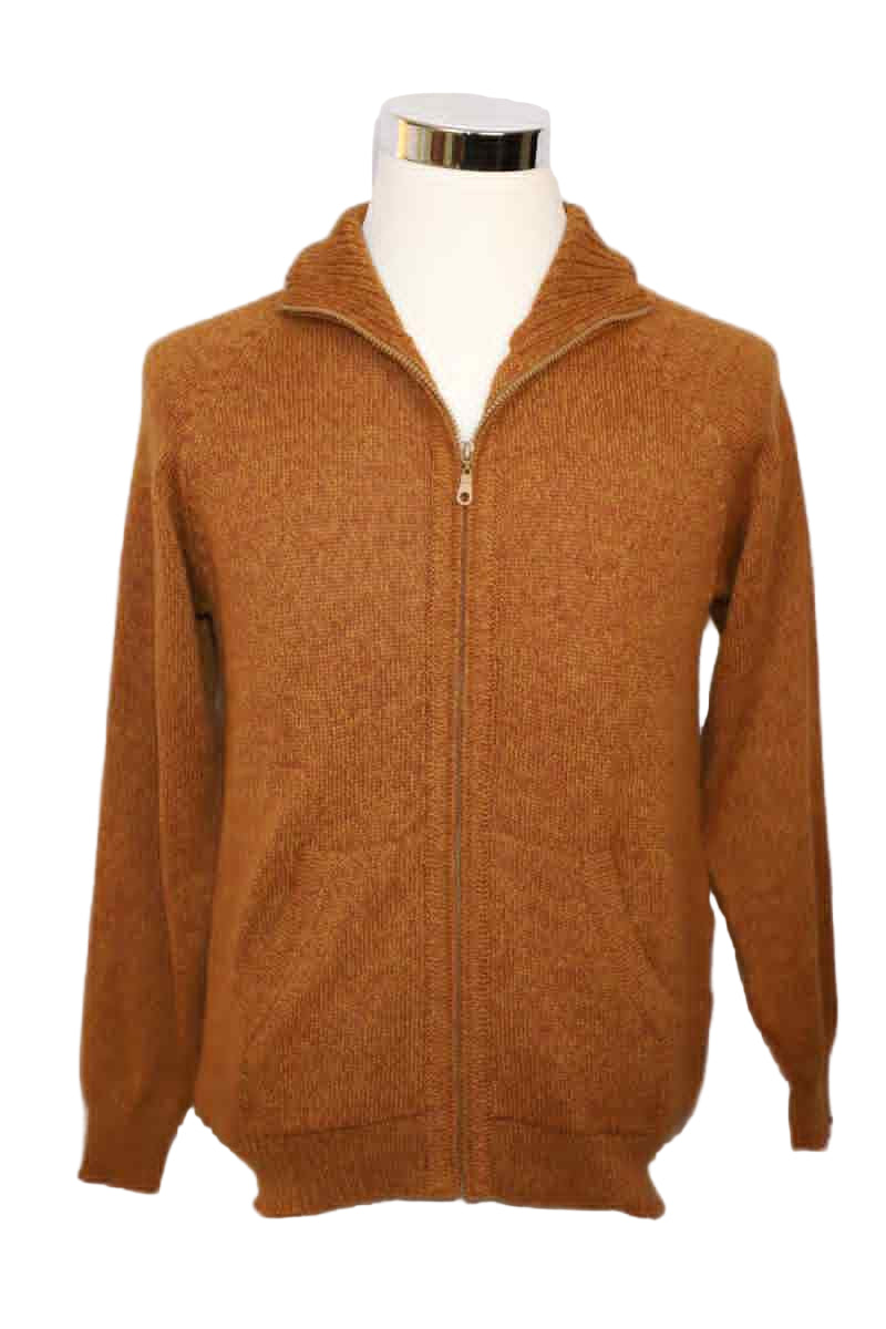 Alpaca Blend Marbled Burnt Orange Cardigan