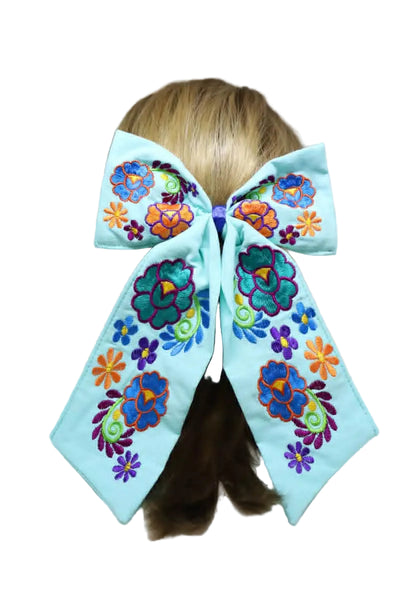 Embroidered Hair Bow