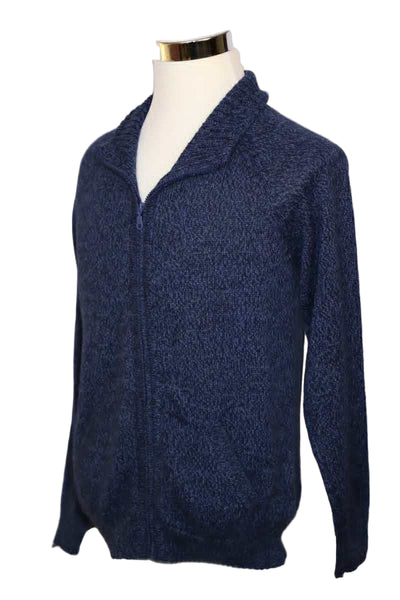 Alpaca Blend Marbled Blue Cardigan