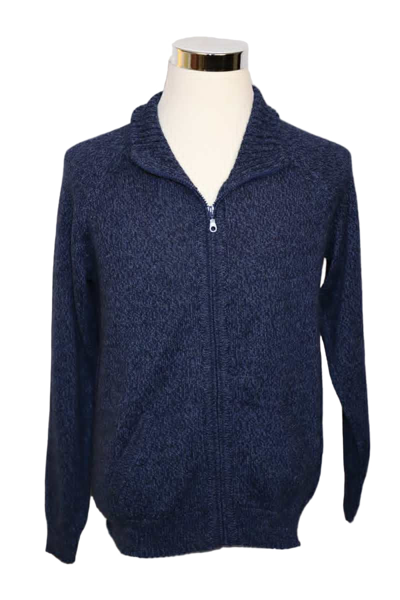 Alpaca Blend Marbled Blue Cardigan
