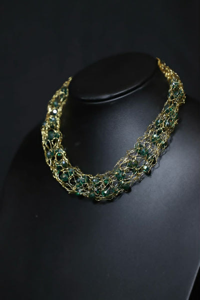 Beaded Wire Crochet Necklace
