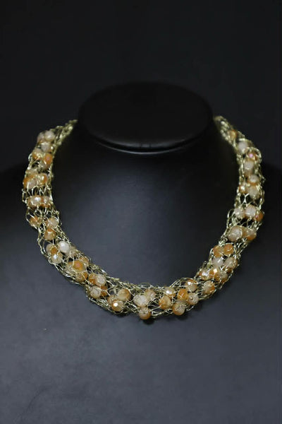 Beaded Wire Crochet Necklace