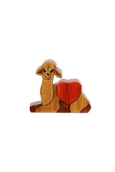 Heart Llama Puzzle Sculpture