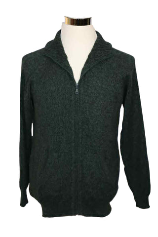 Alpaca Blend Marbled Green Cardigan