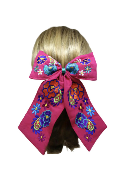 Embroidered Hair Bow