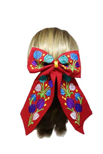 Embroidered Hair Bow