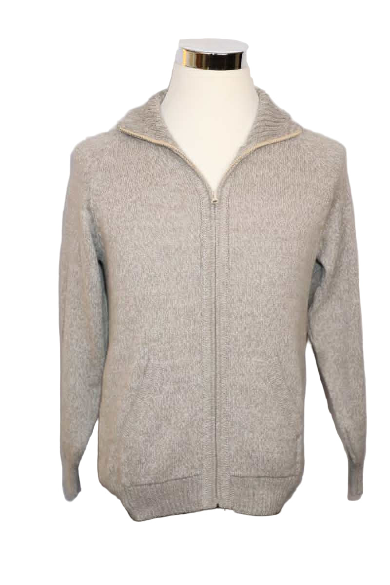 Alpaca Blend Marbled Beige Cardigan