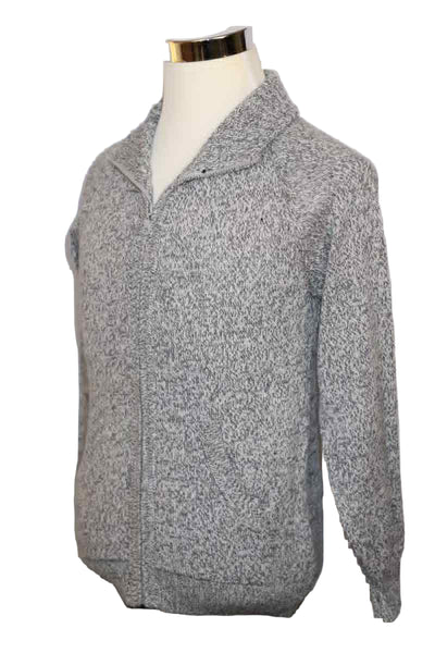 Alpaca Blend Marbled White/Gray Cardigan