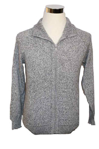 Alpaca Blend Marbled White/Gray Cardigan
