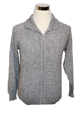 Alpaca Blend Marbled White/Gray Cardigan