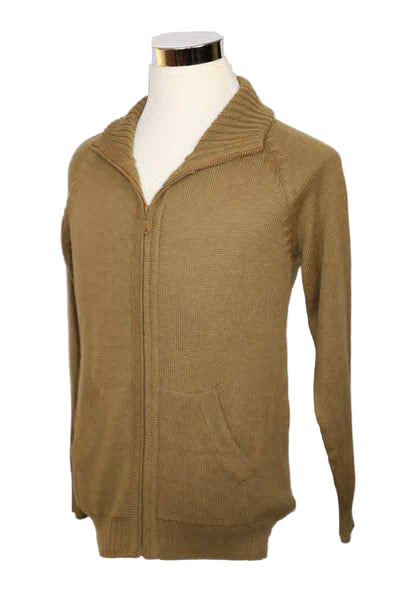 Alpaca Blend Khaki Brown Cardigan