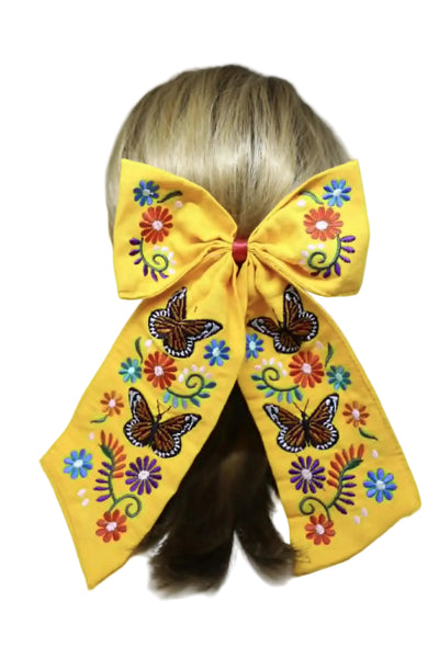 Embroidered Hair Bow