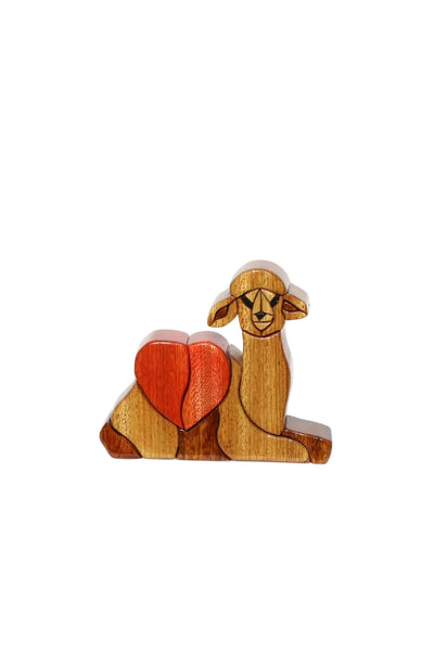 Heart Llama Puzzle Sculpture