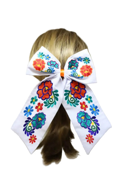 Embroidered Hair Bow