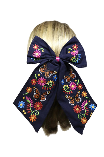 Embroidered Hair Bow