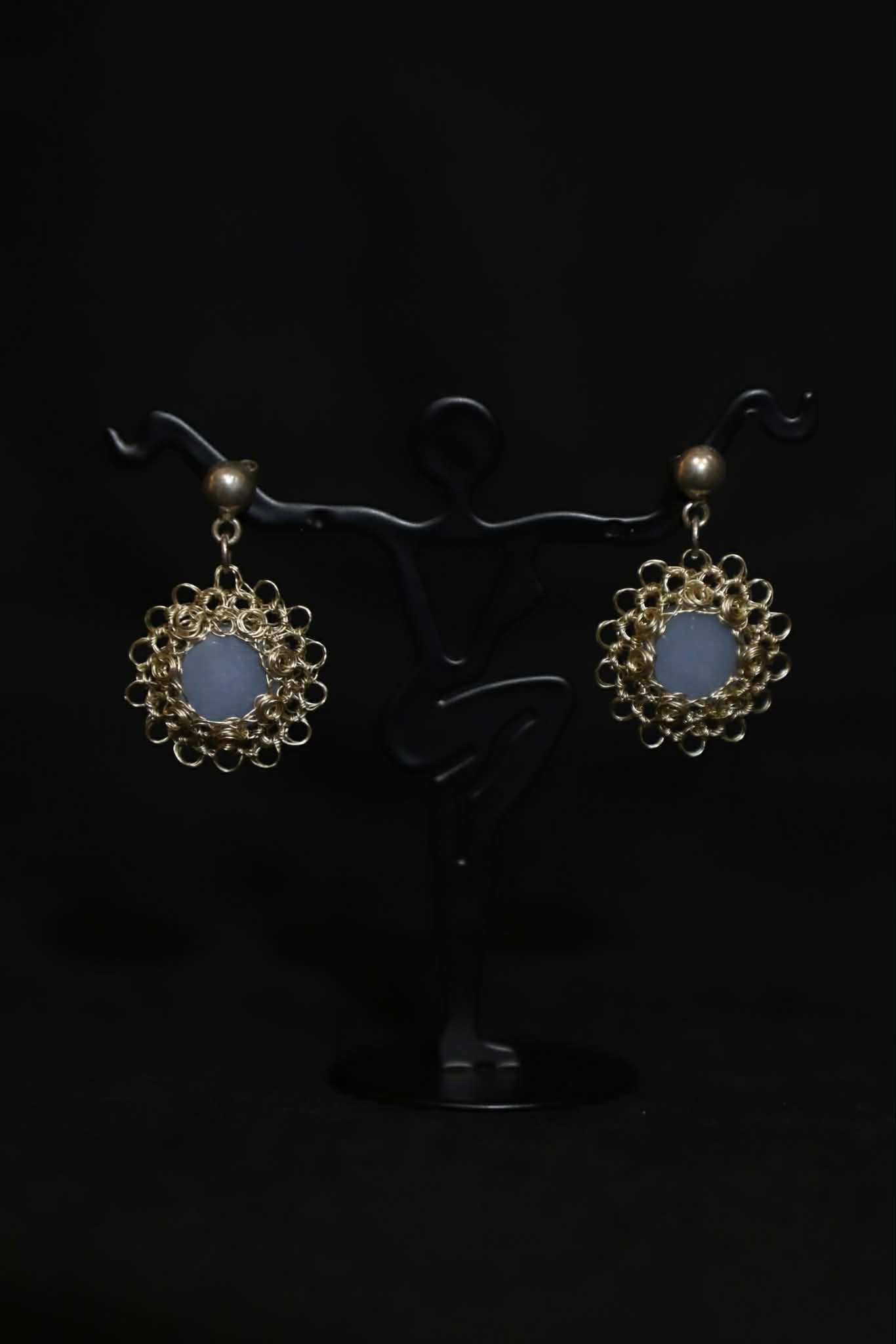 Wire Crochet Angelite Earrings