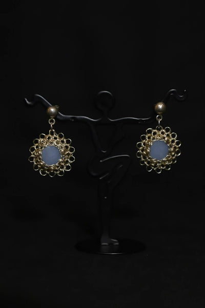 Wire Crochet Angelite Earrings