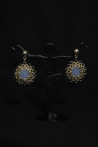 Wire Crochet Angelite Earrings