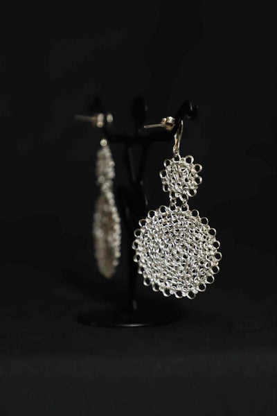 Silver Crocheted Earrings