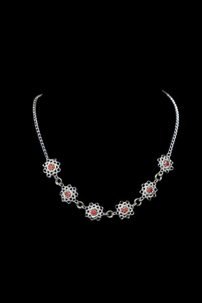 Wire Crochet Coral Necklace